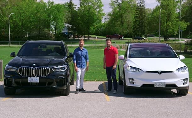 تسلا x و bmw x5