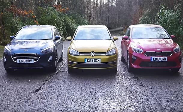 مقارنة بين فولكس فاجن جولف وفورد فوكس وكيا سييد