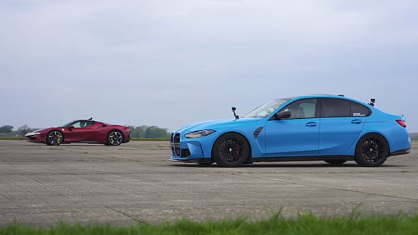 شاهد: هل تستطيع BMW M3 التفوق على فيراريSF90 في سباق سحب؟