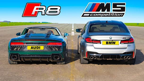شاهد: من الأسرع.. BMW M5 أم أودي R8؟