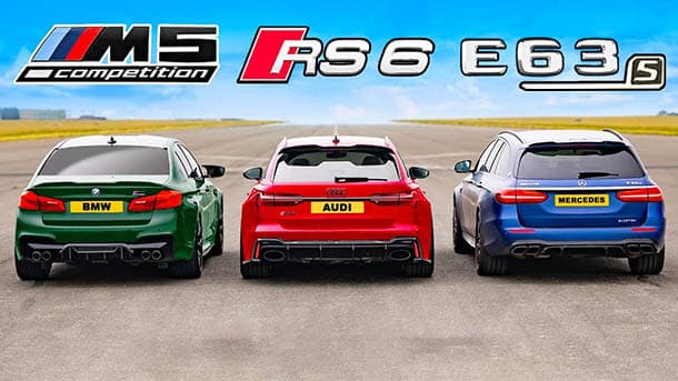 شاهد: من أسرع سيارة ألمانية.. أودي RS6 أم BMW M5 أم E63 S من مرسيدس-AMG؟