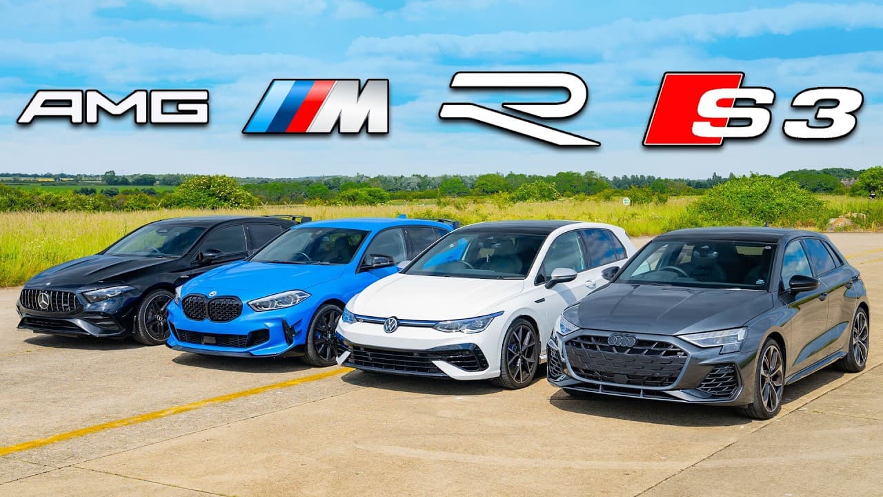 شاهد: من الأسرع.. A53 من مرسيدس-AMG أم أودي S3 أم BMW M135i أم فولكس فاجن جولف R؟
