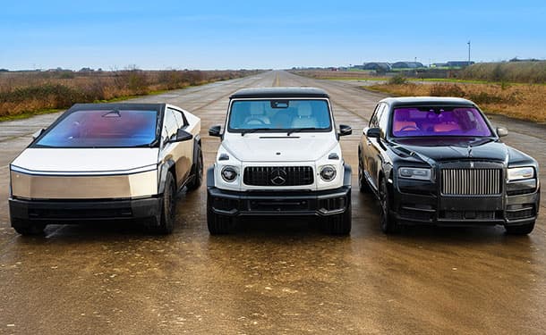 شاهد: من أسرع SUV.. رولز-رويس كولينان أم G63 من مرسيدس-AMG أم تسلا سايبرترك الكهربائية؟