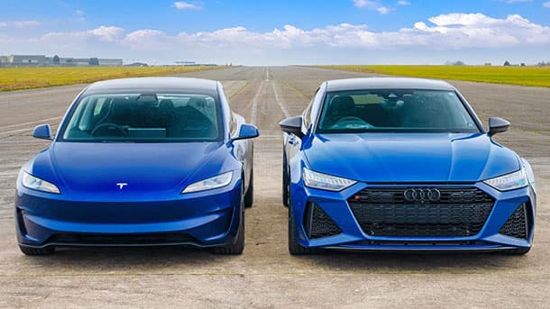 شاهد: من الأسرع.. تسلا موديل 3 أم أودي RS7؟