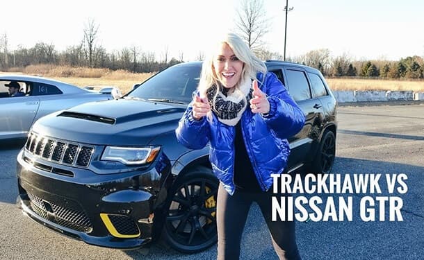 جيب جراند شيروكي ونيسان GT-R في سباق سحب