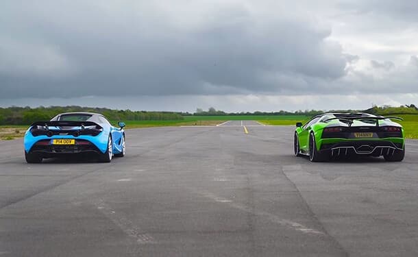 لامبورجيني ومكلارين في سباق سحب