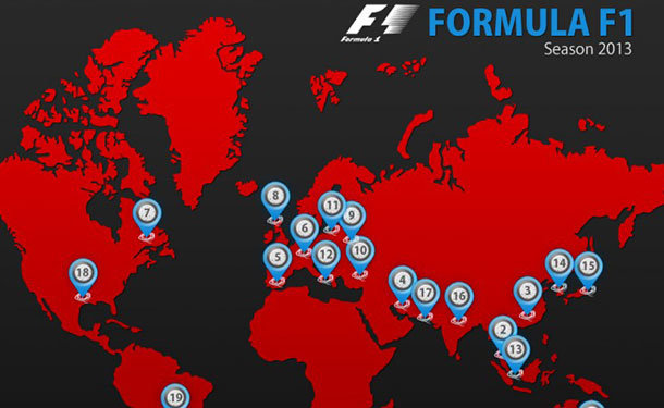 تعرف على جدول سباقات موسم 2013 من فورميلا 1