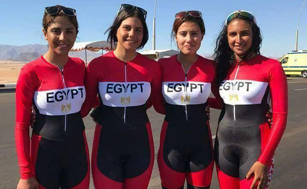فوز منتخب مصر بنات بالميدالية الذهبية في سباق البطولة العربية للدراجات